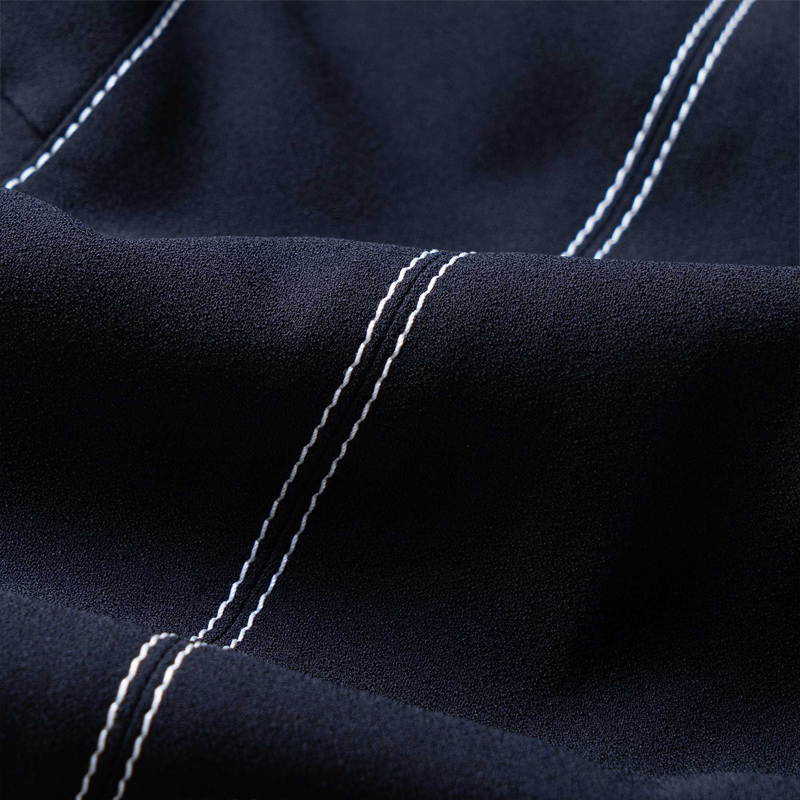 Details for (W) Stella McCartney FW23 Navy Biru Gaun Pendek Lengan Wanita dengan Zip Belakang. 603694SSA02-1000