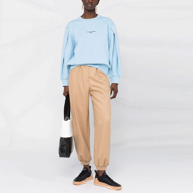 Shop (W) Stella McCartney Baju Peluh Lengan Panjang Berlipat Wanita Biru Muda. 603659SOW78-4210