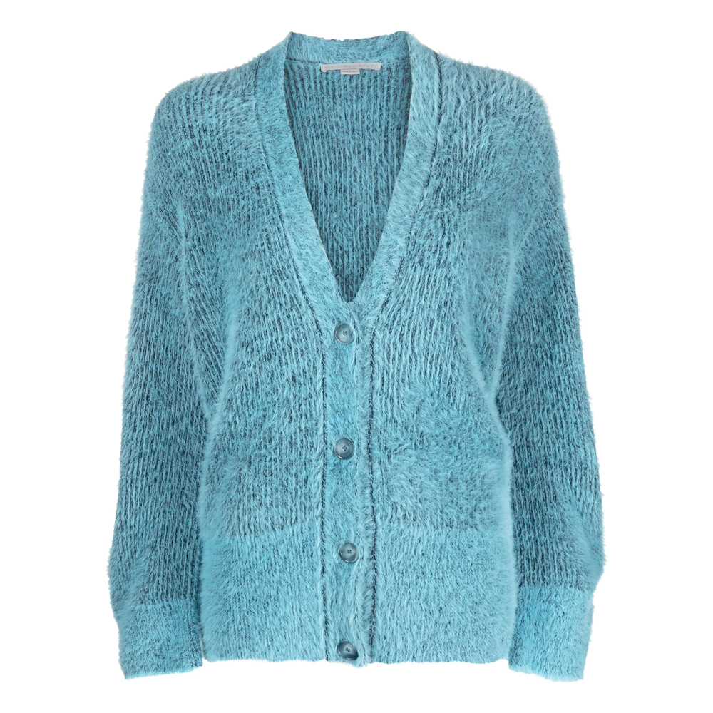 (Women) Stella McCartney Solid Button-Up Long-Sleeve Sweater Women’s Blue 6K04883S2416-4011