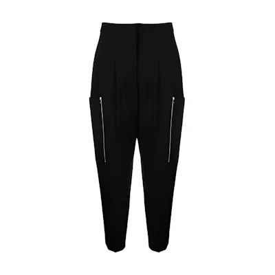 (Women) Stella McCartney Solid Twill Tapered Casual Pants Women 602929SPA28-1000