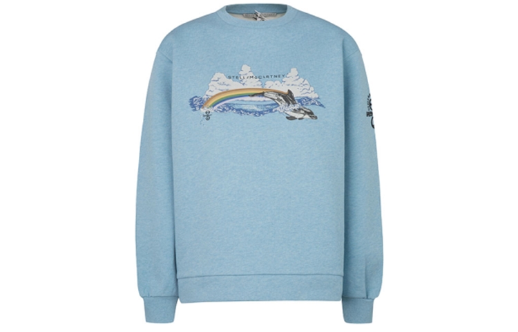 (Women) Stella McCartney SS21 Blue Rainbow Dolphin Print Cotton Sweatshirt 579903SOW89-4015