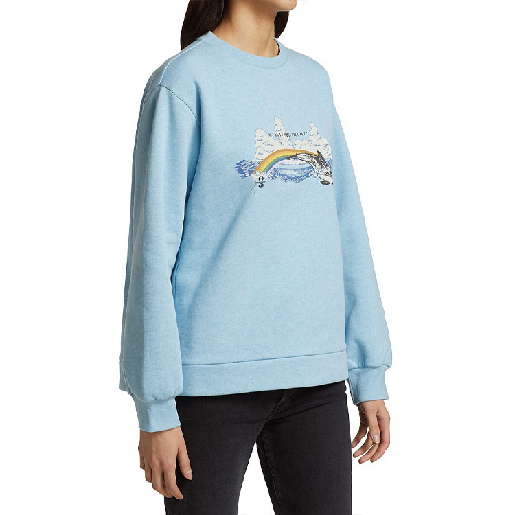 Sizing (W) Stella McCartney SS21 Sweater Biru Dolphin Print Pelangi Kain Katun 579903SOW89-4015