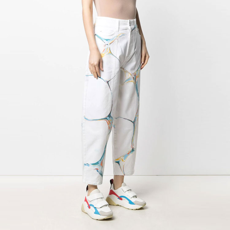 Purchase (W) ステラマッカートニー SS21 マーブルプリント デニムジーンズ ホワイト. 602559SOH25-9015