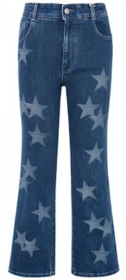 (W) Stella McCartney SS21 Star Print Flared Denim Jeans Wanita Biru 602923SOH27-4057 Order (W) Stella McCartney SS21 Star Print Flared Denim Jeans Wanita Biru 602923SOH27-4057