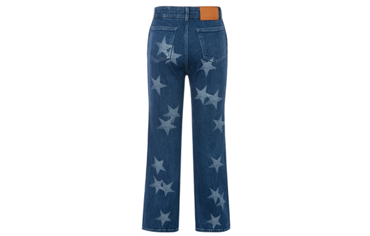 Lookbook (W) Stella McCartney SS21 Star Print Flared Denim Jeans Wanita Biru 602923SOH27-4057