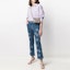 Shop (W) Stella McCartney SS21 Star Print Flared Denim Jeans Wanita Biru 602923SOH27-4057