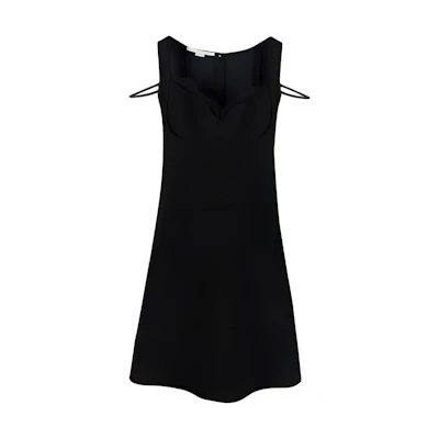 (Women) Stella McCartney SS22 Black Solid V-Neck Sleeveless Dress. 604323SNA28-1000