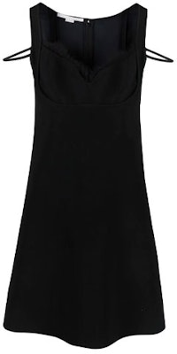 (W) Stella McCartney SS22 Gaun Hitam Leher-V Tanpa Lengan Wanita. 604323SNA28-1000 Order (W) Stella McCartney SS22 Gaun Hitam Leher-V Tanpa Lengan Wanita. 604323SNA28-1000