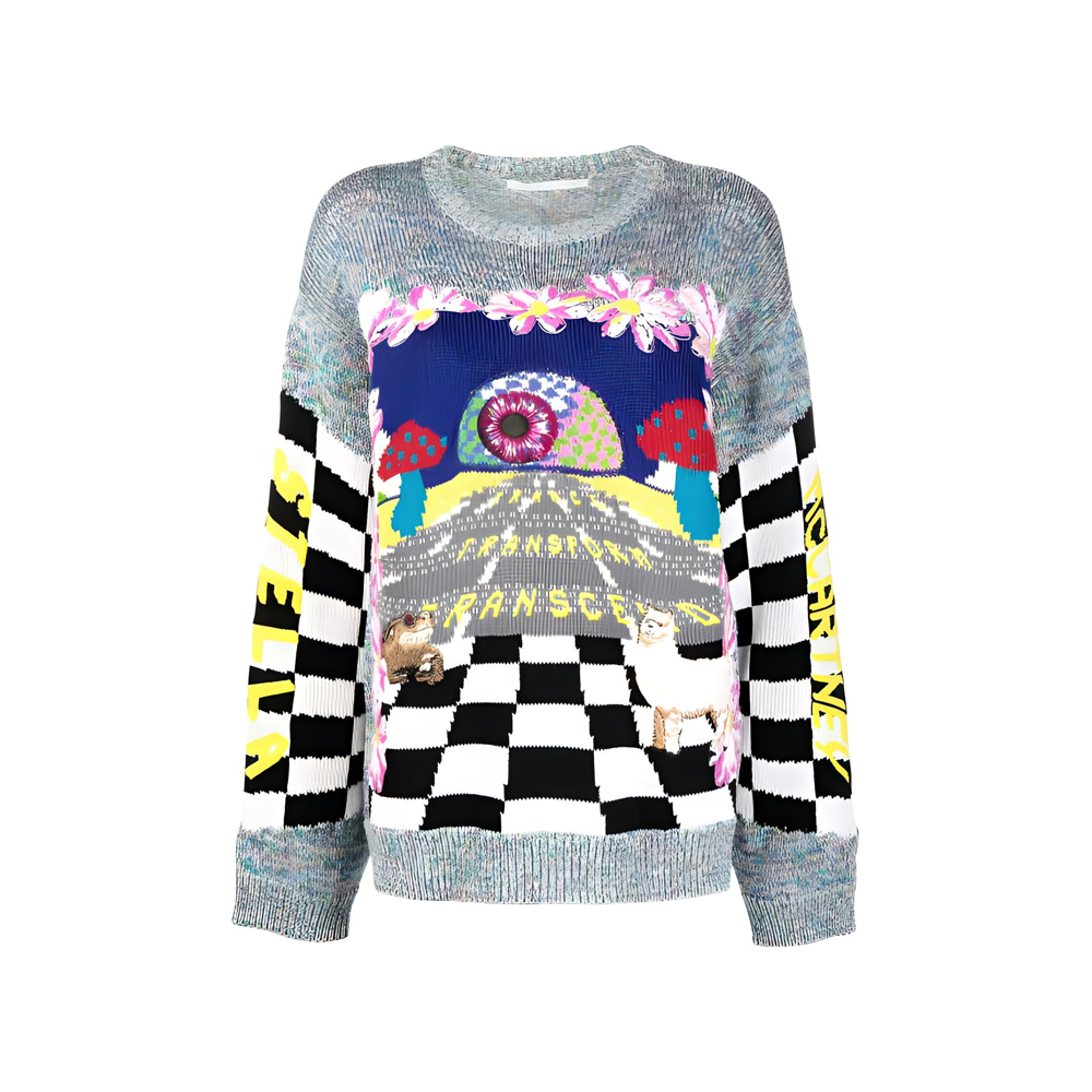 (Women) Stella McCartney SS22  Oversized Pattern Knit Sweater Multicolor. 6K00523S2319-8490