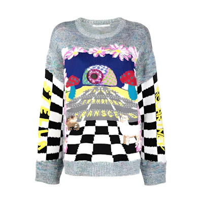 (Women) Stella McCartney SS22 Oversized Pattern Knit Sweater Multicolor. 6K00523S2319-8490