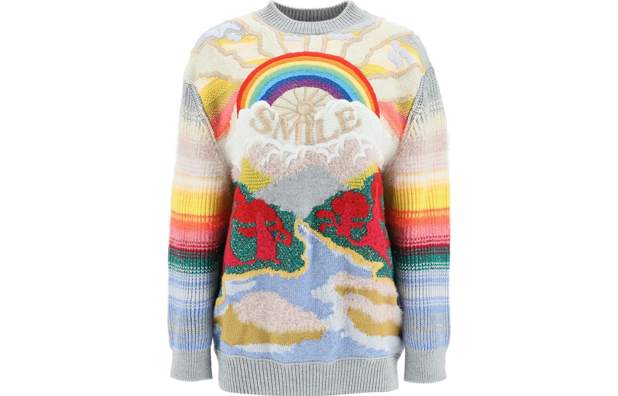 Order (W) 스텔라 맥카트니 SS23 플로럴 크루넥 롱슬리브 스웨터. 6028873S23858490