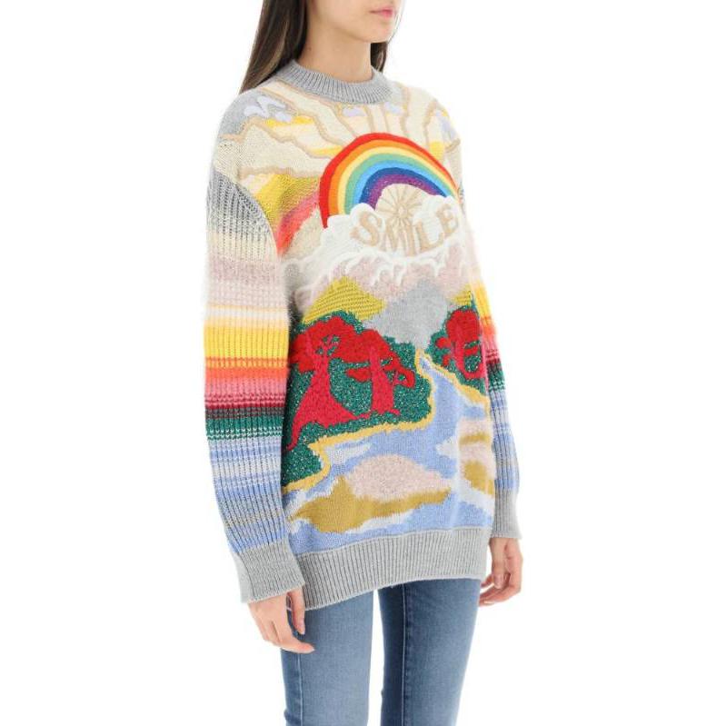 Purchase (W) 스텔라 맥카트니 SS23 플로럴 크루넥 롱슬리브 스웨터. 6028873S23858490