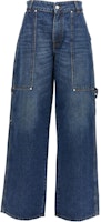 (Women) Stella McCartney SS23 Mid-Rise Washed Blue Denim Cargo Pants Women. 6D01503SPH33-4003 (Women) Stella McCartney SS23 Mid-Rise Washed Blue Denim Cargo Pants Women. 6D01503SPH33-4003