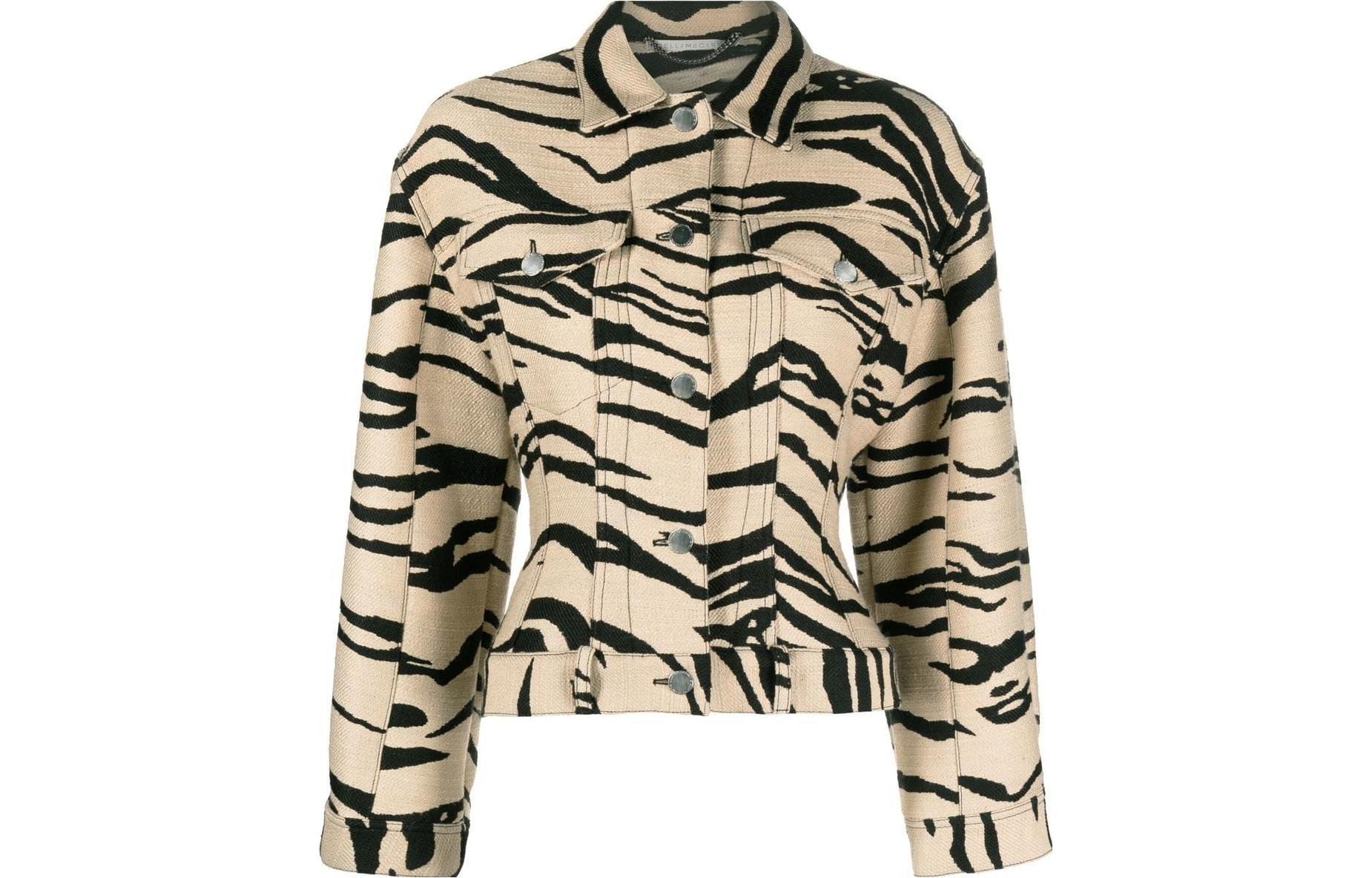 (Women) Stella McCartney SS23 Zebra Print Button-Up Jacket Brown 6800423BJ8069907