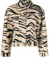 (Women) Stella McCartney SS23 Zebra Print Button-Up Jacket Brown 6800423BJ8069907 (Women) Stella McCartney SS23 Zebra Print Button-Up Jacket Brown 6800423BJ8069907