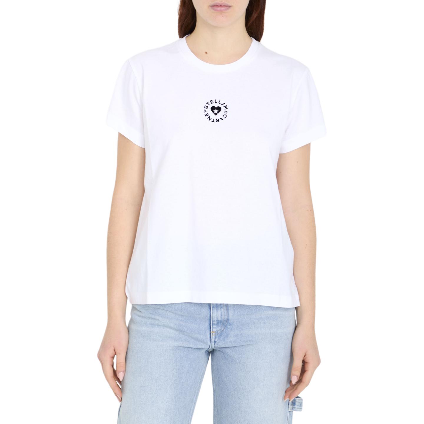 Lookbook (W) ステラ・マッカートニー ホワイト カジュアル レタープリント クルーネック 半袖Tシャツ レディース 6J02733SPY53-9000