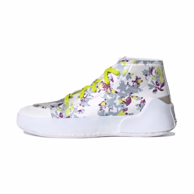 (W) Stella McCartney adidas Treino Mid 'Floral Print - White Acid Yellow'