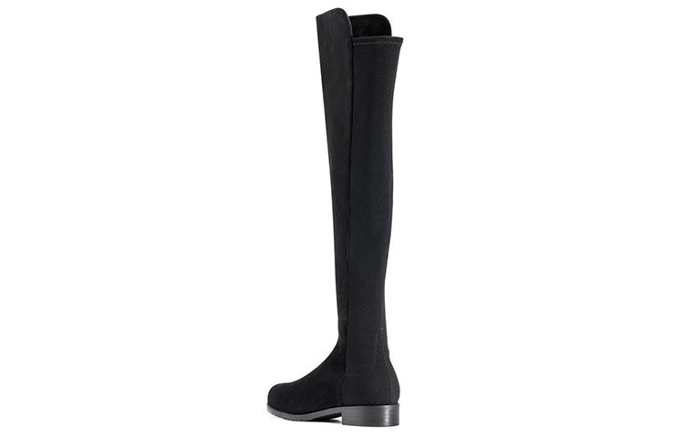 Shop (W) Stuart Weitzman 5050 Sobre la Rodilla 'Ante Negro' 5050SRGSUESTRGABRDNEBLACK