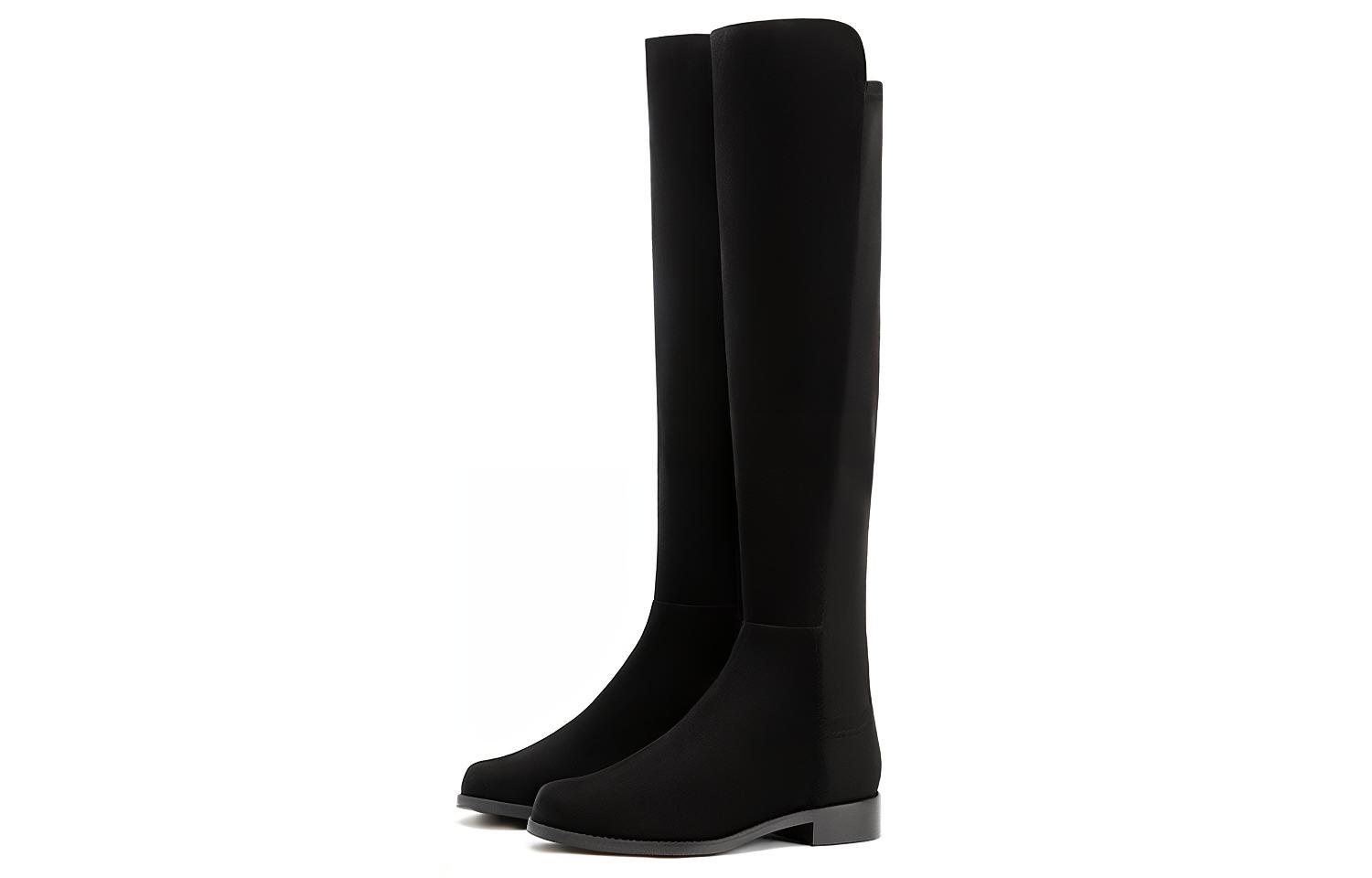 Purchase (W) Stuart Weitzman 5050 Sobre la Rodilla 'Ante Negro' 5050SRGSUESTRGABRDNEBLACK