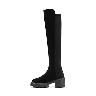 (W) Stuart Weitzman 5050 Soho Boot 'Black Suede Over-The-Knee'