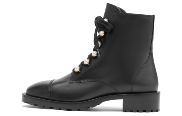 (Women) Stuart Weitzman 'Black Leather Versatile Comfort Ankle Martin Boots' SW1501061-BLK