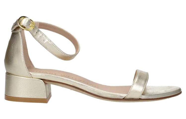 Order (Women) Stuart Weitzman 'Gold Ankle Strap Sandal' NUDISTJUNELIDS0793PLATINO