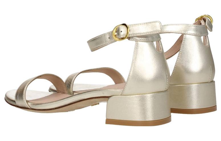 Shop (Women) Stuart Weitzman 'Gold Ankle Strap Sandal' NUDISTJUNELIDS0793PLATINO