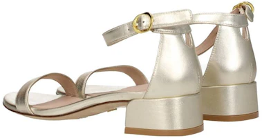 Shop (W) Stuart Weitzman ''Goldene Knöchelriemen-Sandale'' NUDISTJUNELIDS0793PLATINO