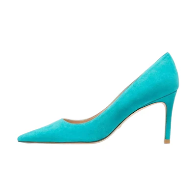 (W) Stuart Weitzman 'Light Blue Fashion Slip-On Stiletto Heels'