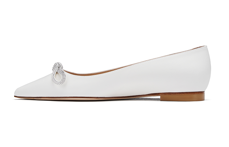 (Women) Stuart Weitzman 'SW Bow Flat Nude' SW2502003-PNT