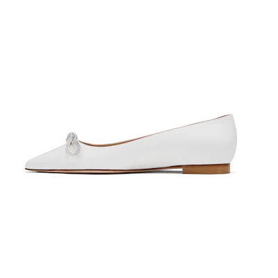 (W) Stuart Weitzman 'SW Bow Flat Nude'