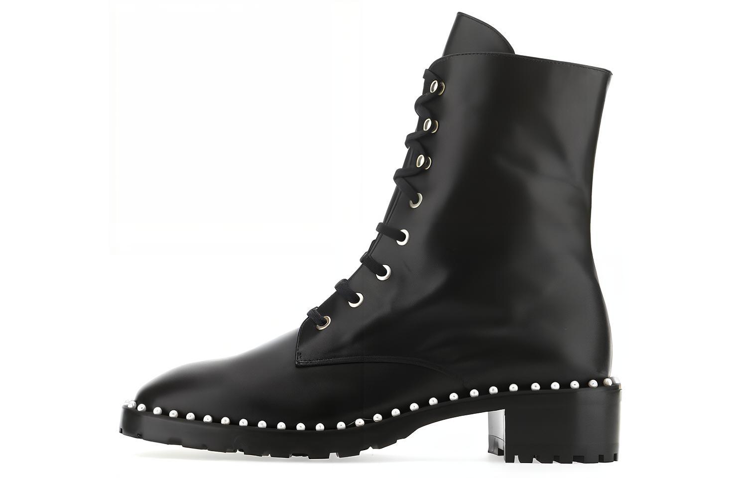 (Women) Stuart Weitzman Allie Ankle Boot 'Black Studded' ALLIESMOOTHCALFBLACK