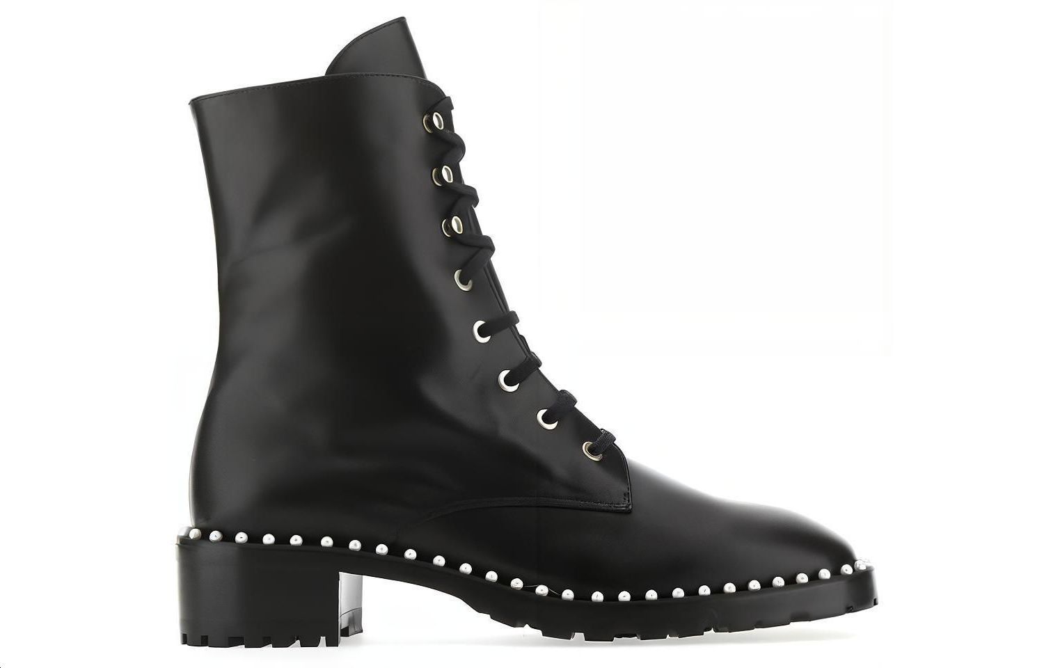 Order (Women) Stuart Weitzman Allie Ankle Boot 'Black Studded' ALLIESMOOTHCALFBLACK