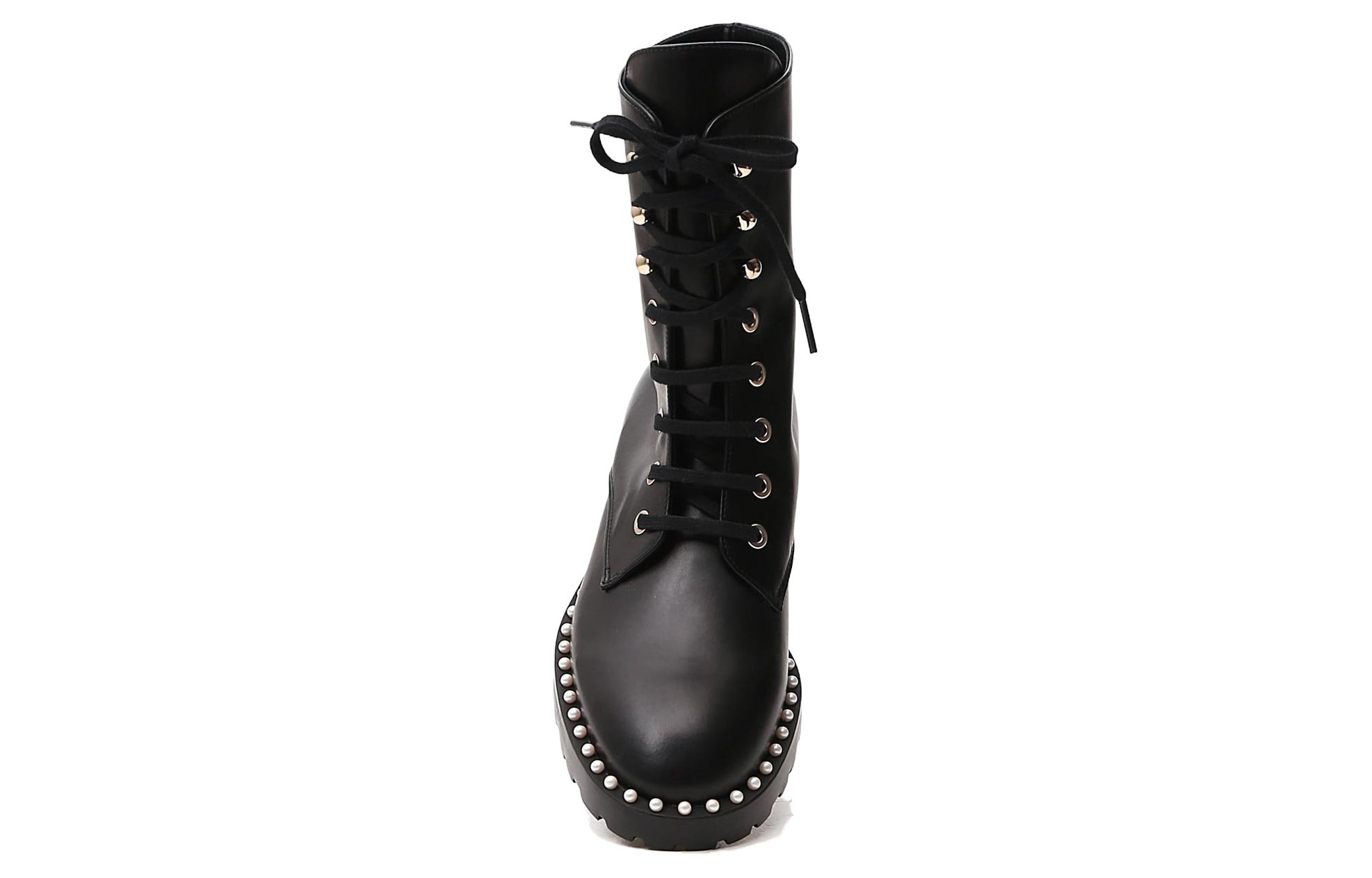 Purchase (Women) Stuart Weitzman Allie Ankle Boot 'Black Studded' ALLIESMOOTHCALFBLACK