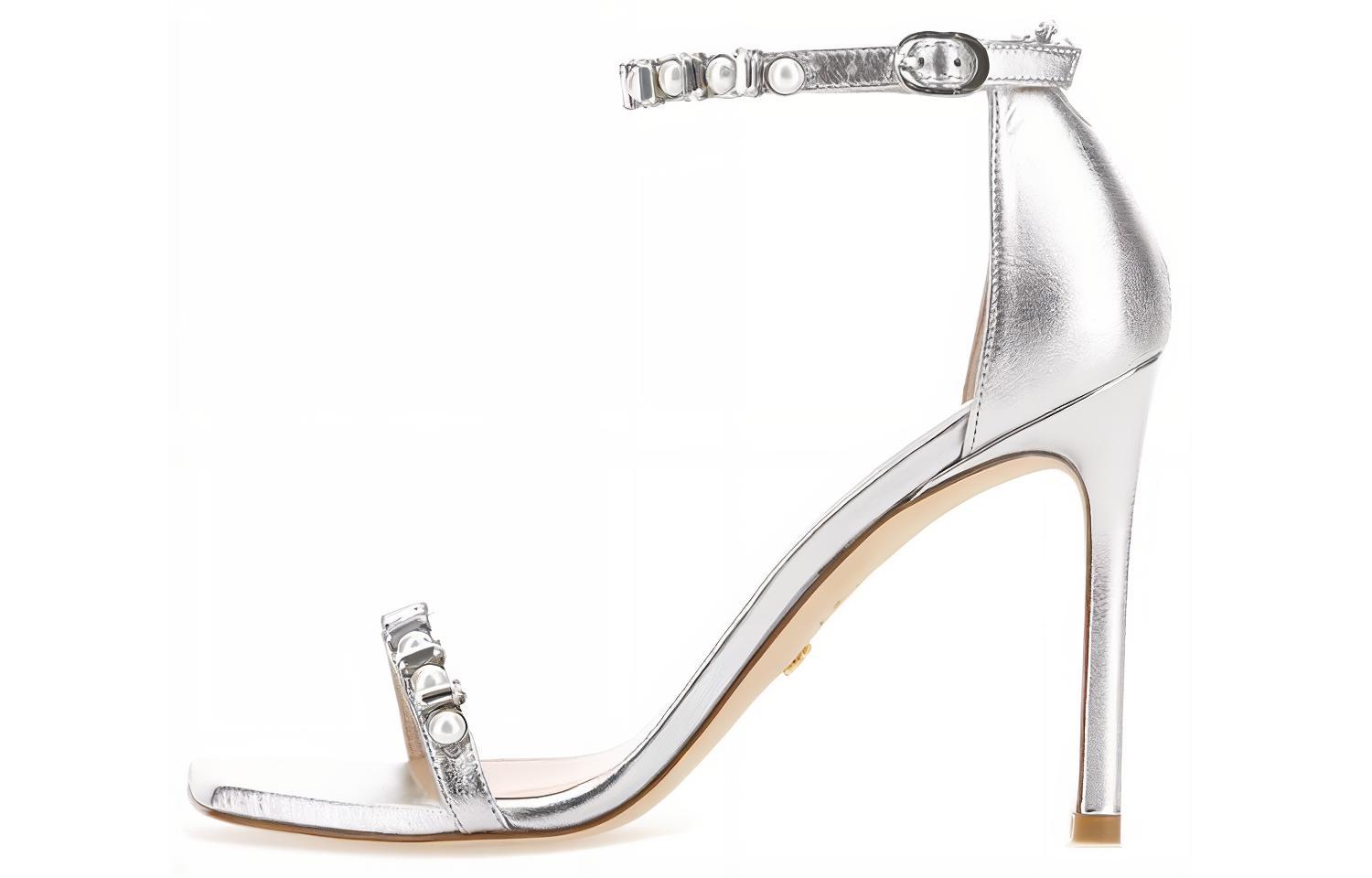 (W) Stuart Weitzman Amelina 'Metallic Chain Silver'
