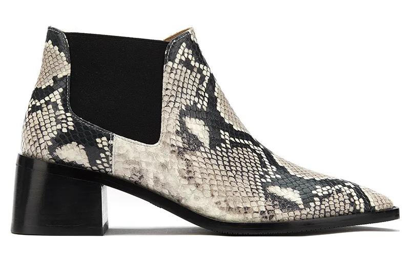 Order (W) 스튜어트 와이츠먼 흑백 앵클부츠 SW1501-PNT