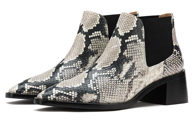 Shop (W) 스튜어트 와이츠먼 흑백 앵클부츠 SW1501-PNT