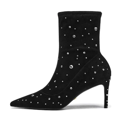 (W) Stuart Weitzman Ankle Boot 'Black Minimalist'