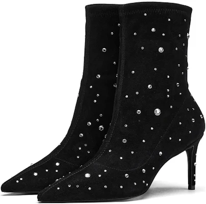 Stuart Weitzman/SW 皮革百搭簡約短靴 7.5公分 女款 黑色 Shop Stuart Weitzman/SW 皮革百搭簡約短靴 7.5公分 女款 黑色