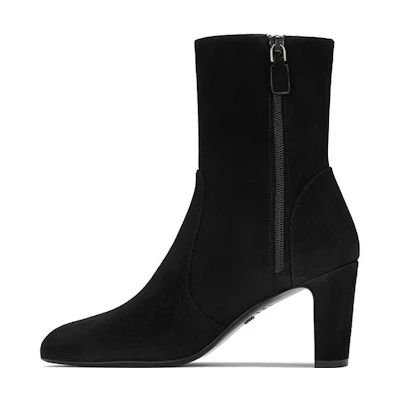 (W) Stuart Weitzman Ankle Boot 'Black Pointed Toe with Zipper'