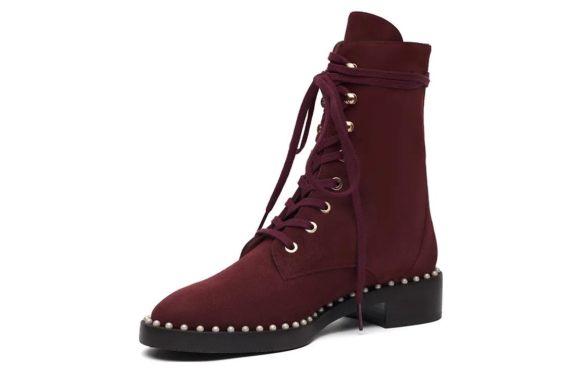 Lookbook (W) But Ankle Stuart Weitzman 'Burgundy Minimalist' Ideal Untuk Wanita SW1601-BRO