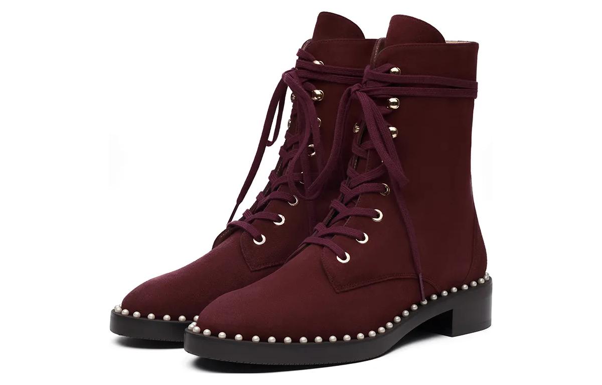 Shop (W) But Ankle Stuart Weitzman 'Burgundy Minimalist' Ideal Untuk Wanita SW1601-BRO
