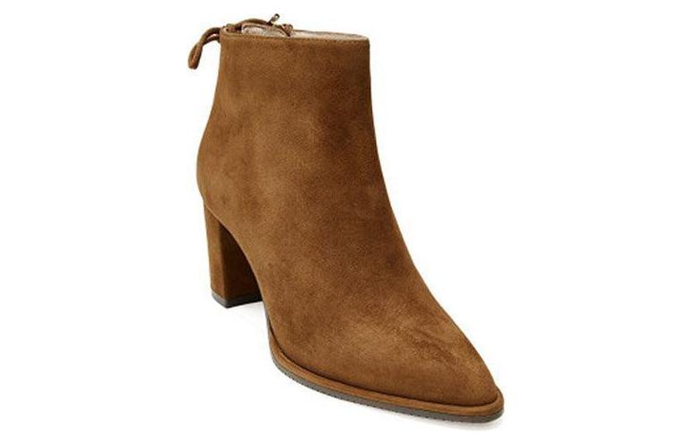 Shop (W) Botines Stuart Weitzman 'Camel Suede con Cordones y Tacón Grueso' Grandiose-Suede-Saddle