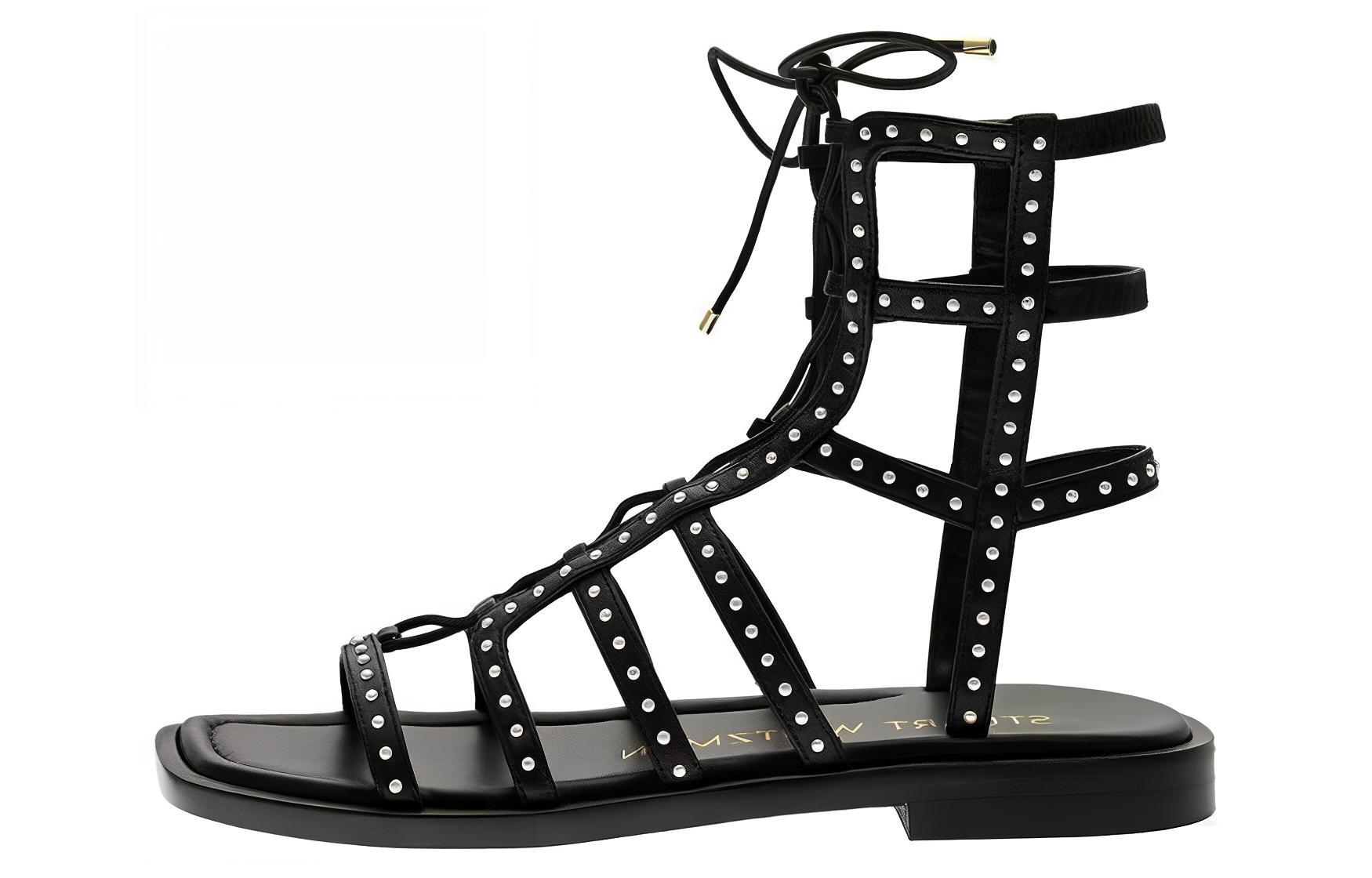(W) Stuart Weitzman Ankle Strap Sandal 'Black'