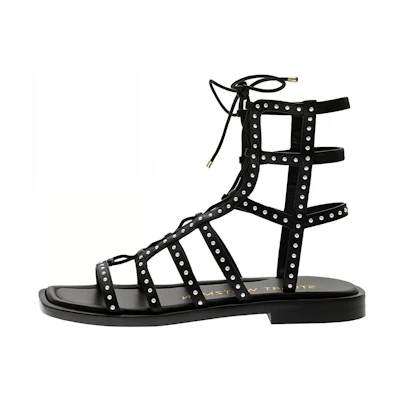 (W) Stuart Weitzman Ankle Strap Sandal 'Black'