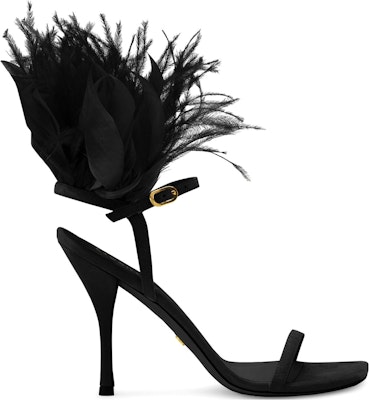 (W) Stuart Weitzman Sandal Tali Buku Lali 'Black Feather' SD582PLUME100BLK Order (W) Stuart Weitzman Sandal Tali Buku Lali 'Black Feather' SD582PLUME100BLK