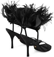 Shop (W) Sandalias Stuart Weitzman de Tacón con Correa y Pluma Negra SD582PLUME100BLK