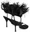 Shop (W) Stuart Weitzman 黑色羽毛踝带凉鞋 SD582PLUME100BLK