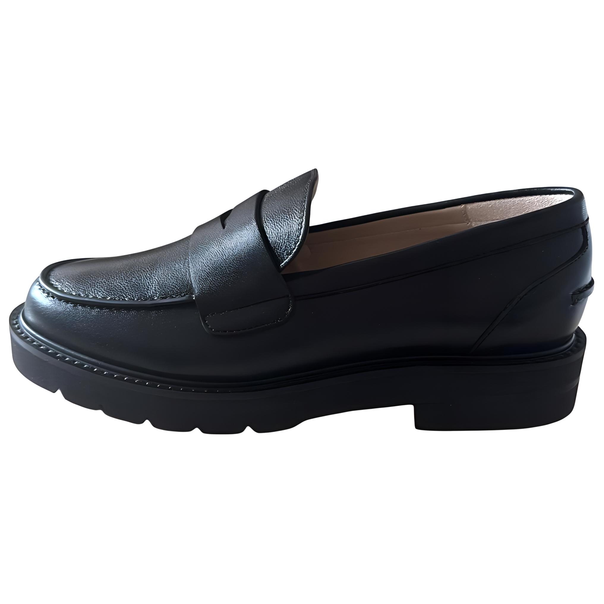 (Women) Stuart Weitzman Black Leather Loafers UN2402001-BLK