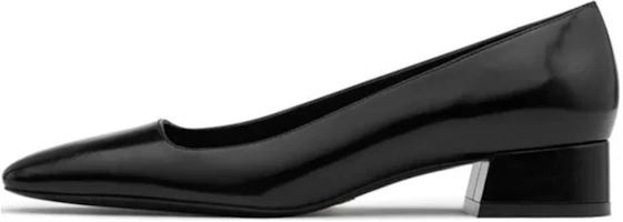 (Women) Stuart Weitzman Black Leather Square-Toe Low Block Heels 3cm SW4204009-BLK (Women) Stuart Weitzman Black Leather Square-Toe Low Block Heels 3cm SW4204009-BLK
